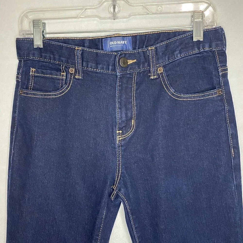 OLD NAVY Boys Size 16 (29x29) Skinny Denim Straight Dark Wash Adjustable Jeans
